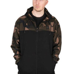 FOX DUKS LW BLACK/CAMO SPLIT ZIP HOODY XXXL