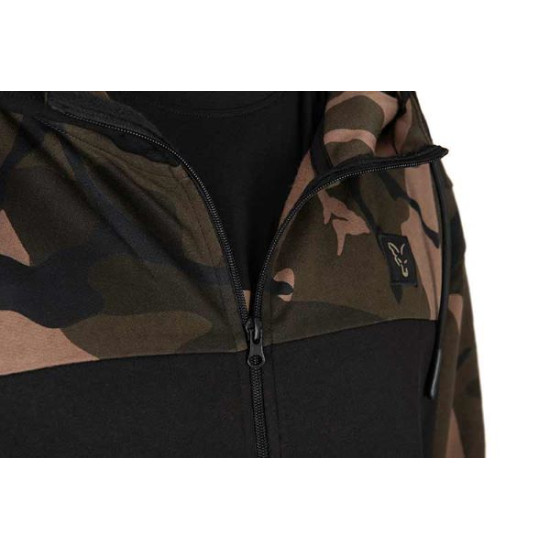 FOX DUKS LW BLACK/CAMO SPLIT ZIP HOODY XL