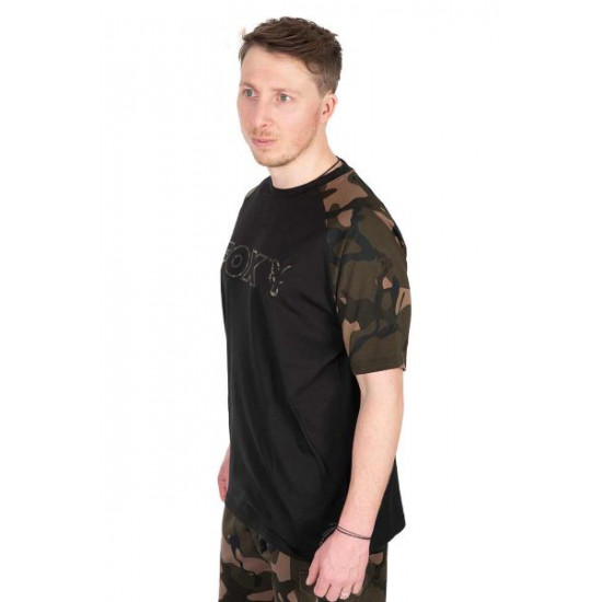 FOX MAJICA BLACK/CAMO OUTLINE T - XL