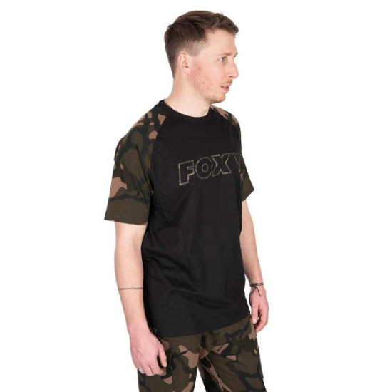 FOX MAJICA BLACK/CAMO OUTLINE T - XL