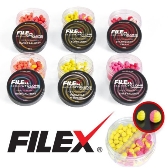FILEX CYCLONE WAFTERS 8&10MM MANGO & CHERRY 20GR 90-0279