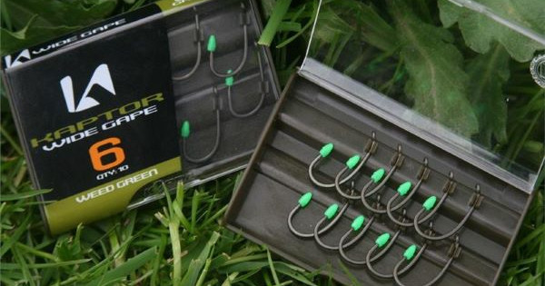 KORDA KAPTOR WIDE GAPE WEED GREEN HOOKS SIZE