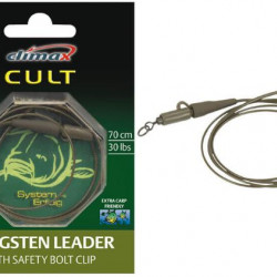 CLIMAX TUNGSTEN LEADER WITH SAFETY BOLT CLIP 70CM 30LB