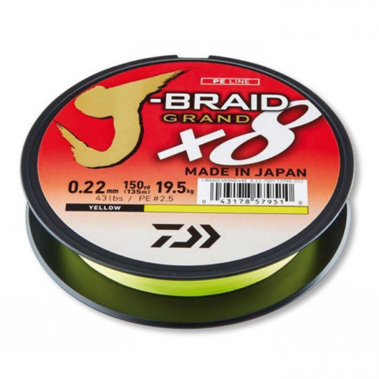 DAIWA STRUNA J-BRAID GRAND X8E 0,18MM 135M CH
